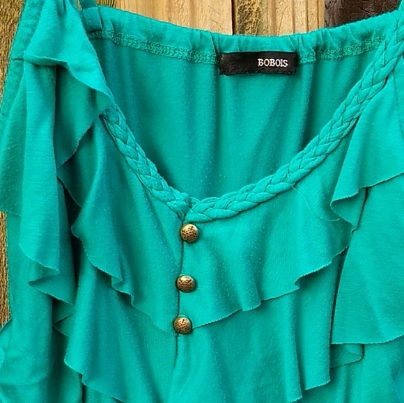 Green Ruffle Top size M - Picture 4 of 4